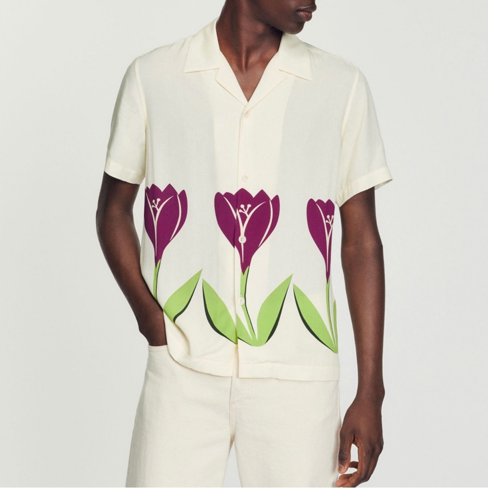Men’s Sandro Floaty Shirt with Tulips